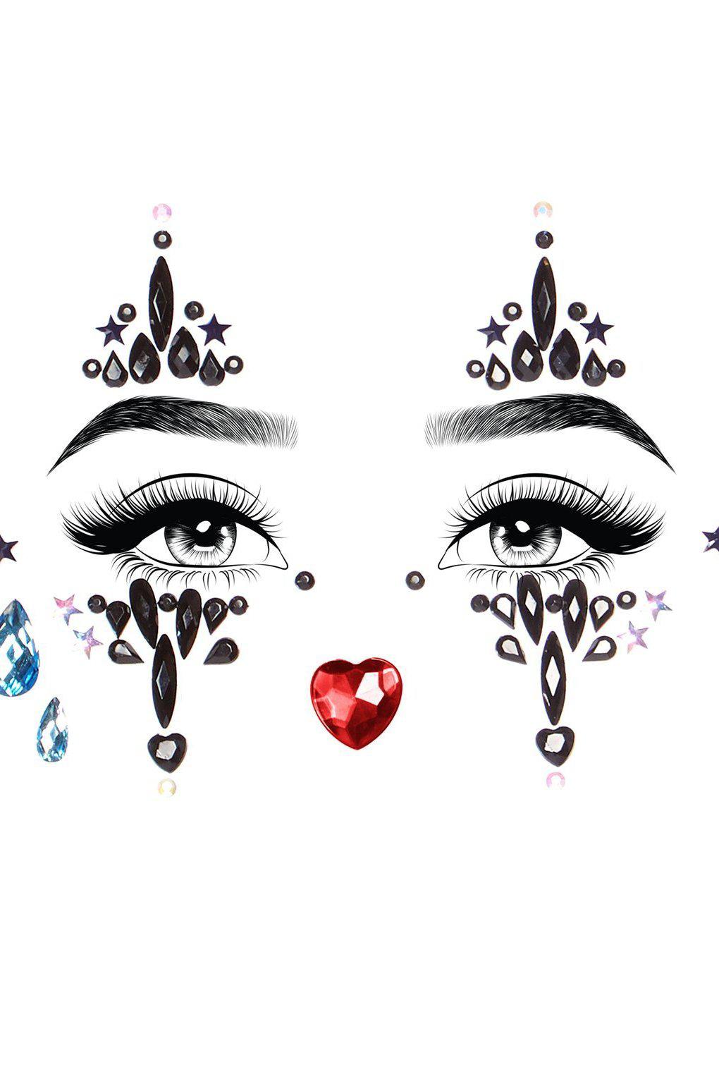 Leg Avenue Harlequin Adhesive Face Jewels in Multi  from SexyShoes.com