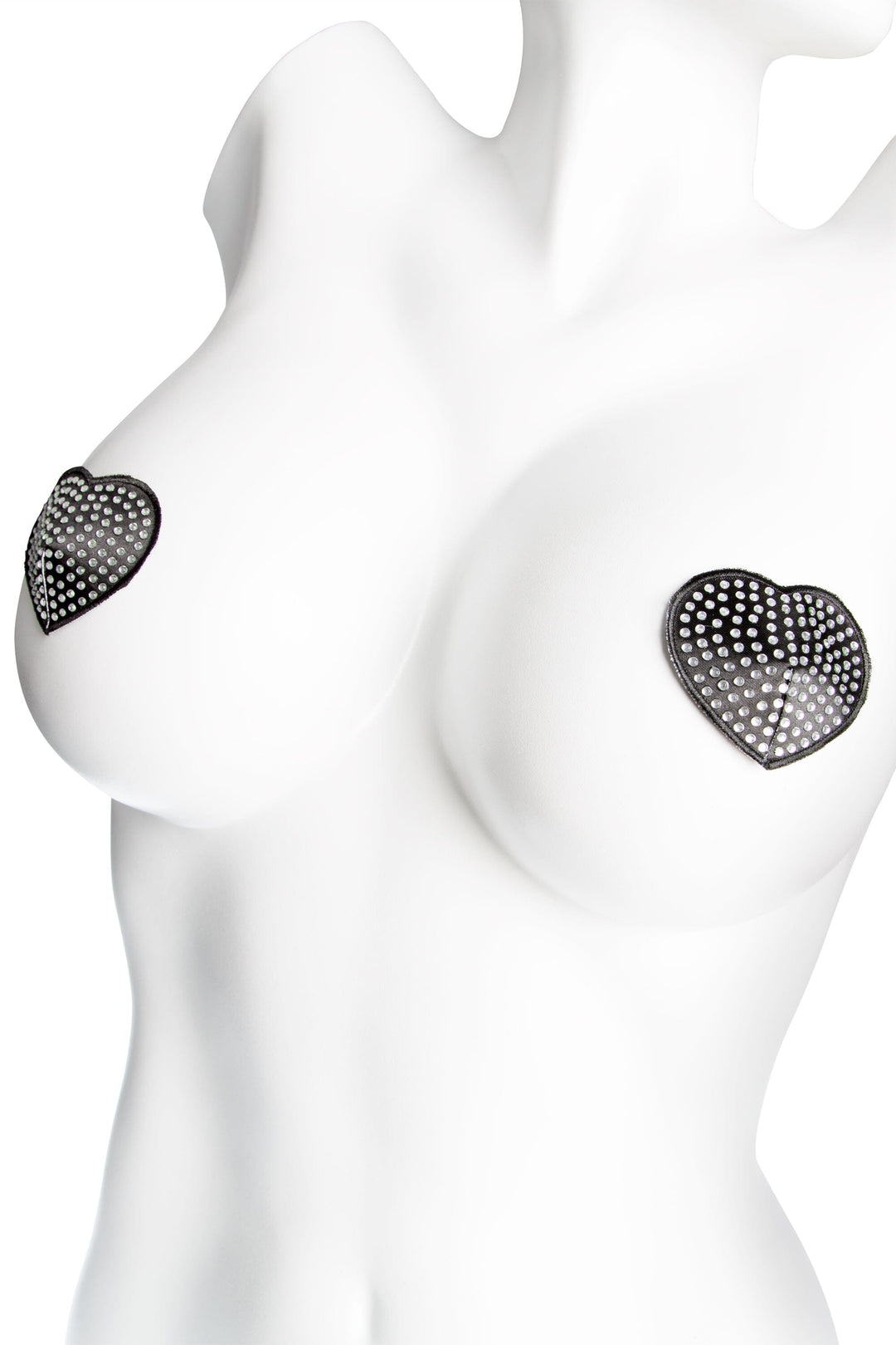Coquette Heart Shaped Sequinned Pasties in Silver  from SexyShoes.com