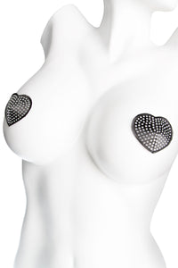Coquette Heart Shaped Sequinned Pasties in Silver  from SexyShoes.com