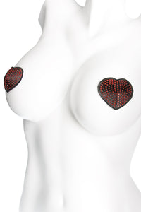 Coquette Heart Shaped pasties with Red Sequins in Red  from SexyShoes.com