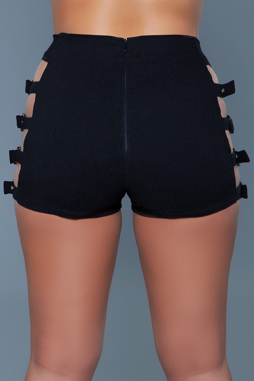 High Waist Shorts With Buckle Side Detail