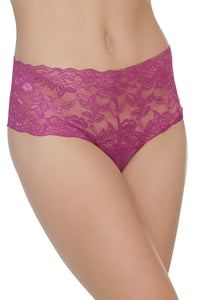 Coquette High Waisted Lace Thong in Purple  from SexyShoes.com