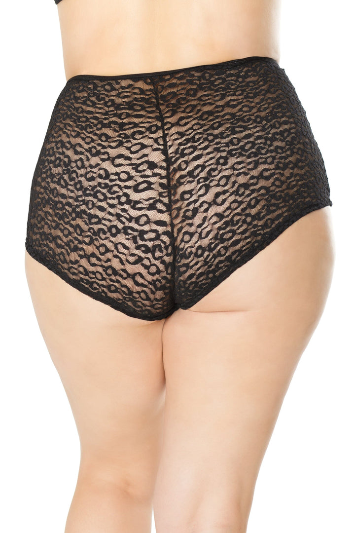 High Waisted Leopard Print Booty Short | Plus Size-Booty Shorts-Coquette-Black-Q-SEXYSHOES.COM