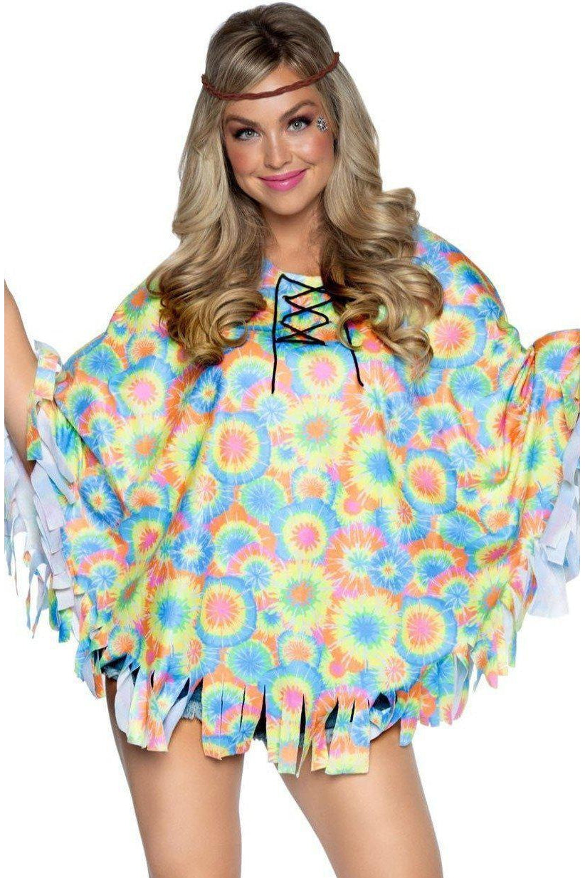 Hippie Poncho Costume-Retro Costumes-Leg Avenue-Multi-O/S-SEXYSHOES.COM