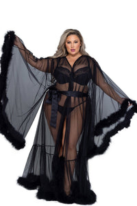 Roma Confidential Hollywood Glam Luxury Robe in Black  from SexyShoes.com