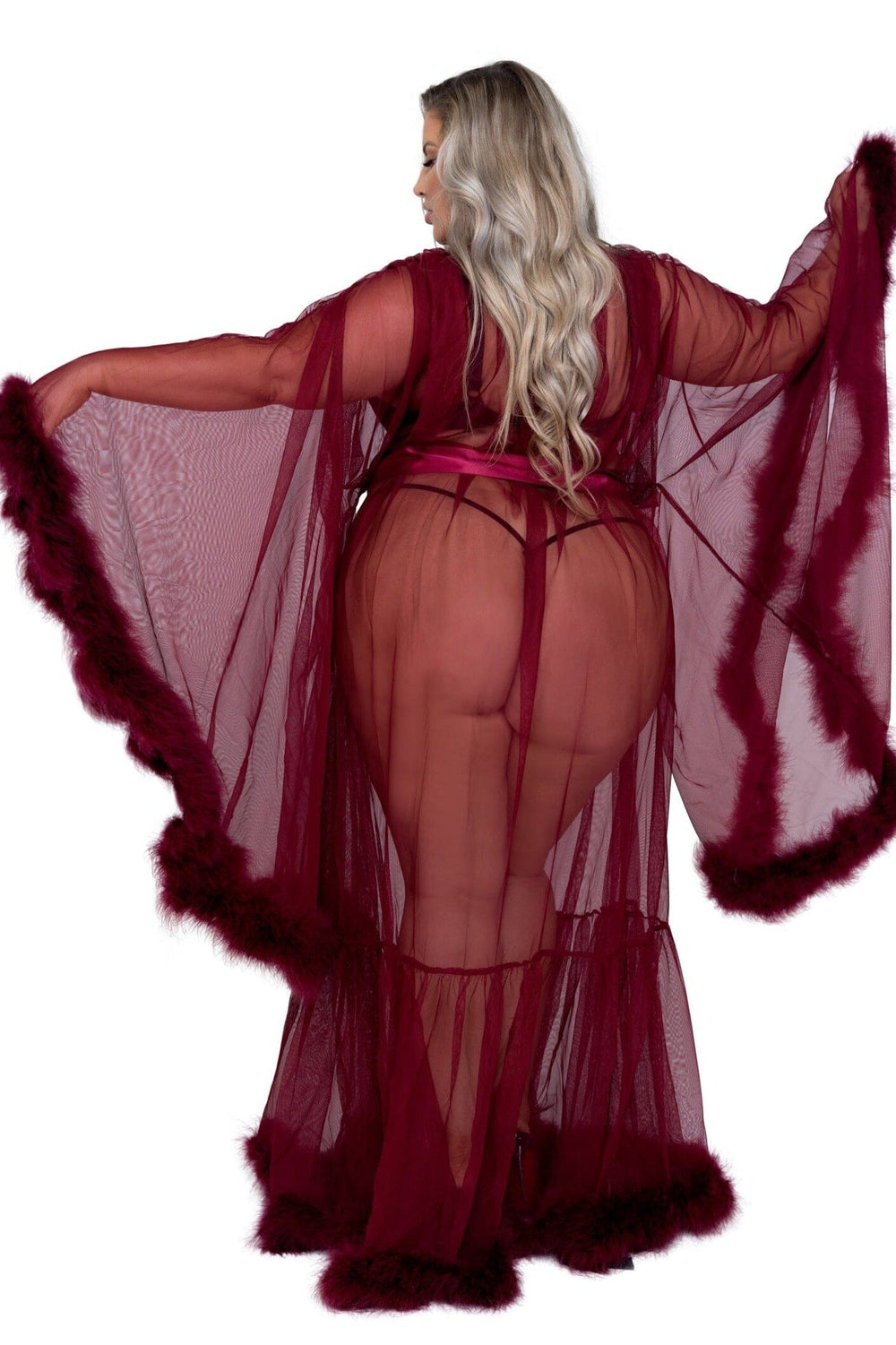 Roma Confidential Hollywood Glam Luxury Robe in Burgundy 