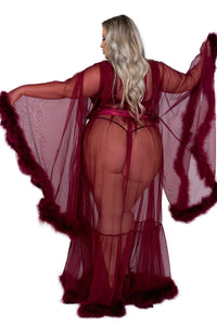Roma Confidential Hollywood Glam Luxury Robe in Burgundy 