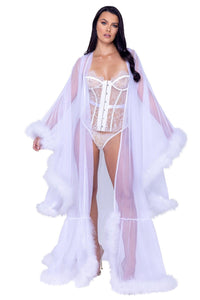 Roma Confidential Hollywood Glam Luxury Robe in White  from SexyShoes.com
