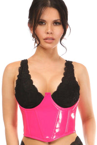 Daisy Corsets Hot Pink Patent Open Cup Underwire Waist Cincher in Fucshia  from SexyShoes.com