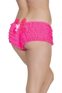 Hot Pink Ruffle Shorts-Booty Shorts-Coquette-Pink-O/S-SEXYSHOES.COM