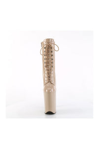 Pleaser INFINITY-1020 Nude Patent Ankle Boot in Nude Patent