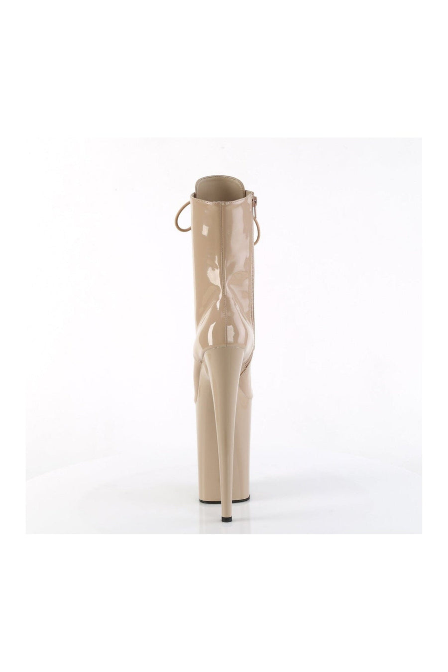 Pleaser INFINITY-1020 Nude Patent Ankle Boot in Nude Patent