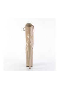 Pleaser INFINITY-1020 Nude Patent Ankle Boot in Nude Patent