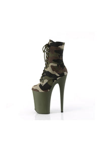 INFINITY-1020CAMO Green Canvas Ankle Boot-Ankle Boots- Stripper Shoes at SEXYSHOES.COM