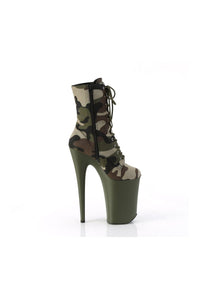INFINITY-1020CAMO Green Canvas Ankle Boot-Ankle Boots- Stripper Shoes at SEXYSHOES.COM