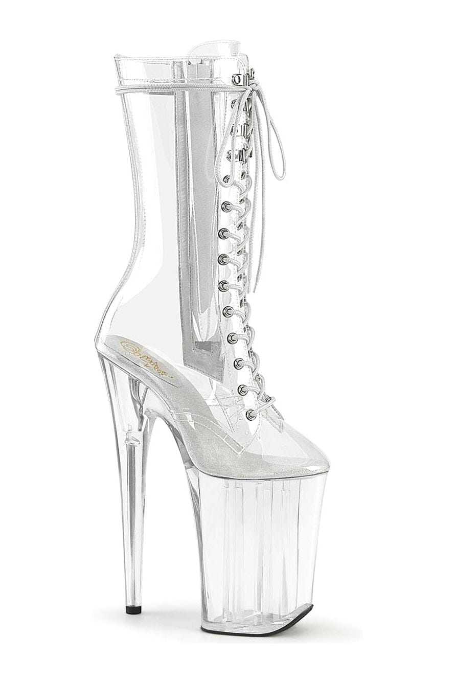 INFINITY-1050C Clear Vinyl Knee Boot-Knee Boots-Pleaser-Clear-5-Vinyl-SEXYSHOES.COM