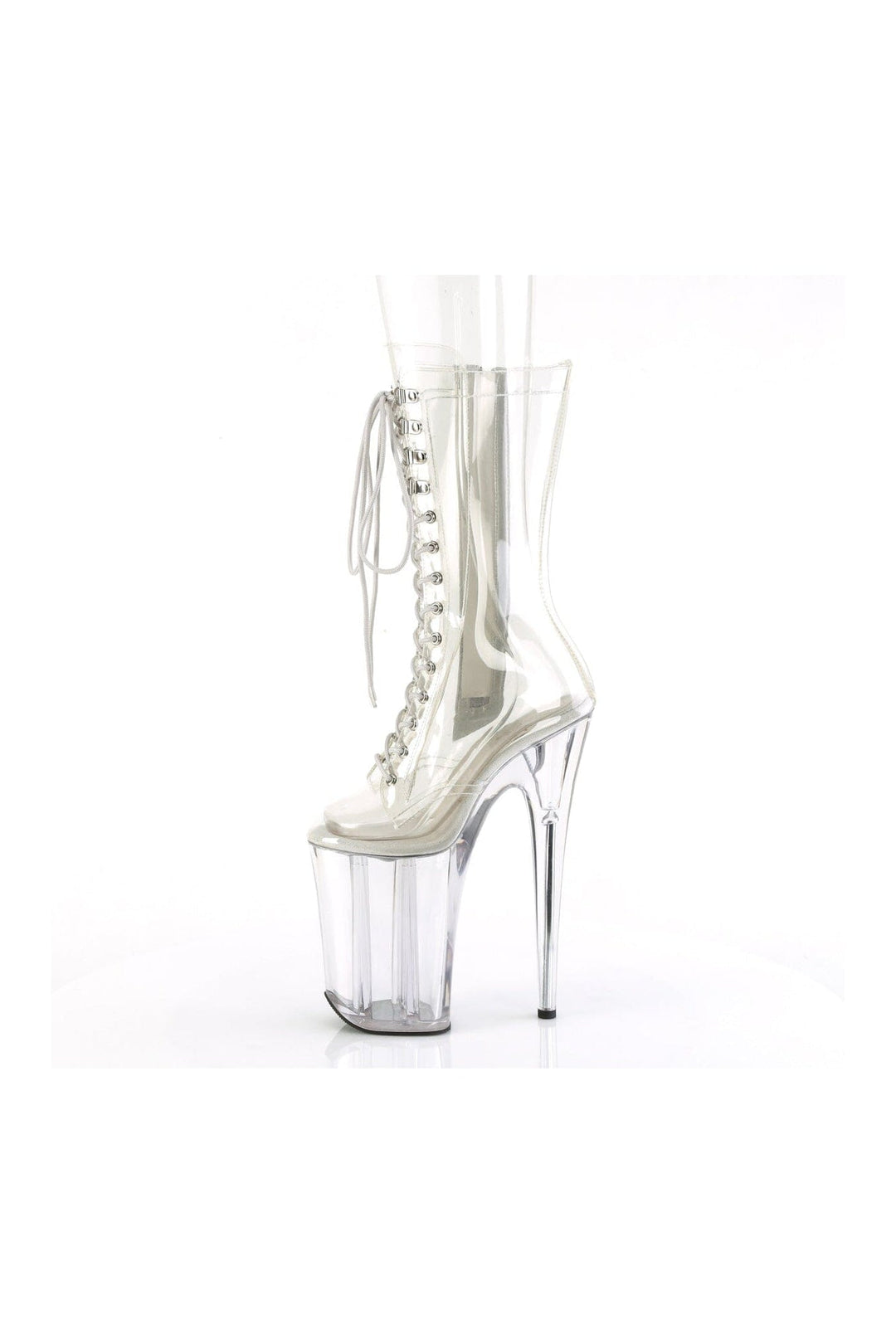 INFINITY-1050C Clear Vinyl Knee Boot-Knee Boots- Stripper Shoes at SEXYSHOES.COM