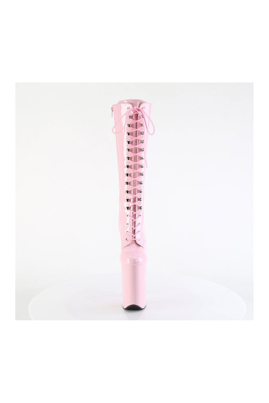 Pleaser INFINITY-2020 Pink Patent Knee Boot in Pink Patent