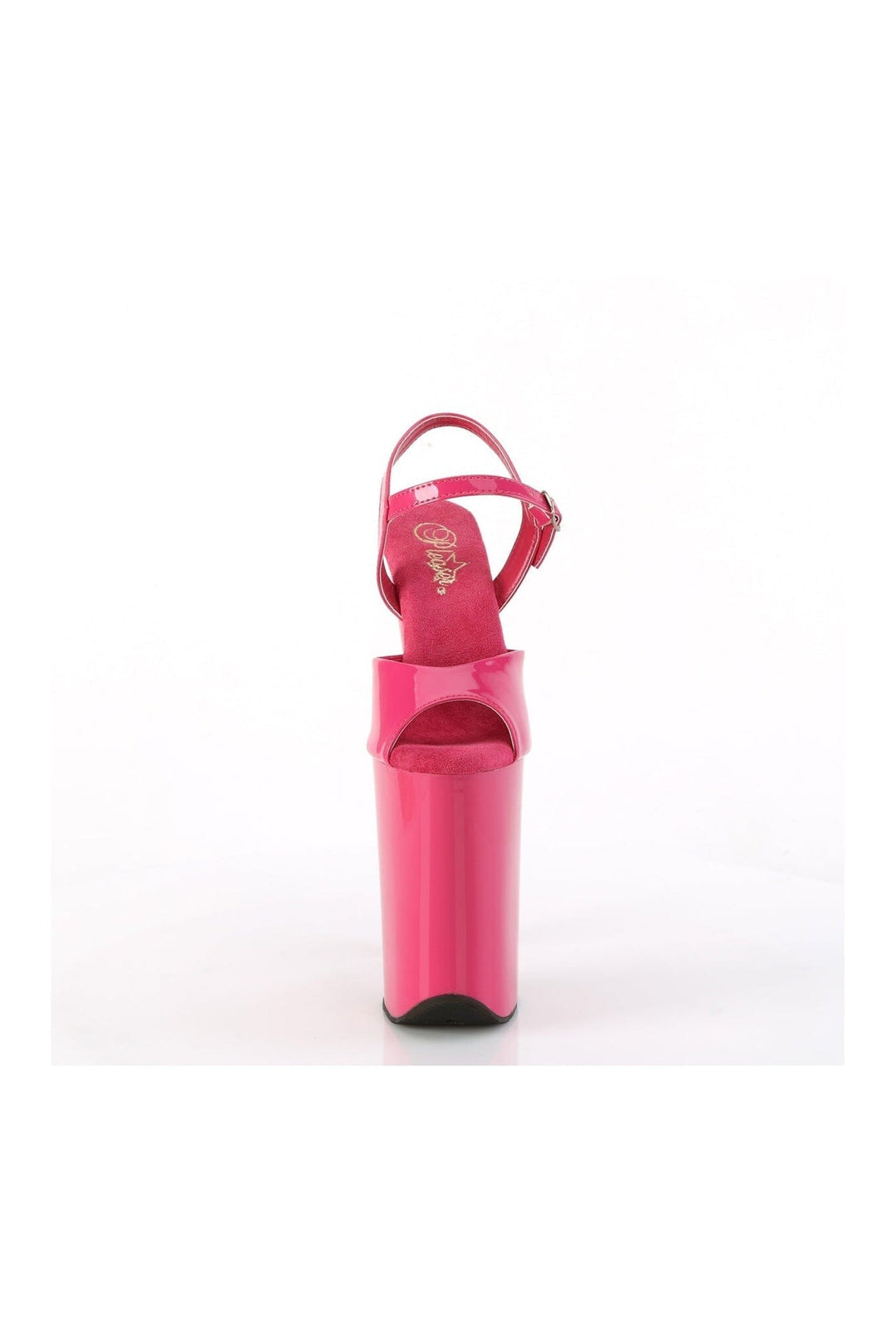 Pleaser INFINITY-909 Fuchsia Patent Sandal in Fuchsia Patent