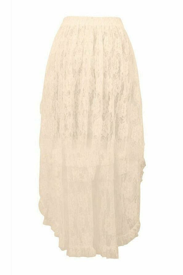 Daisy Corsets Ivory Lace Hi Low Skirt in Ivory 