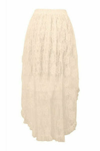 Daisy Corsets Ivory Lace Hi Low Skirt in Ivory 