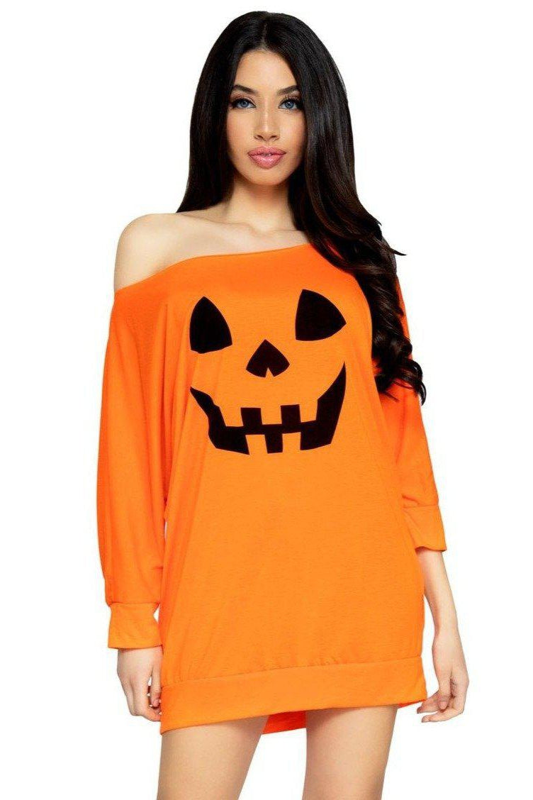 Jersey Pumpkin Dress-Other Costumes-Leg Avenue-Orange-XL-SEXYSHOES.COM