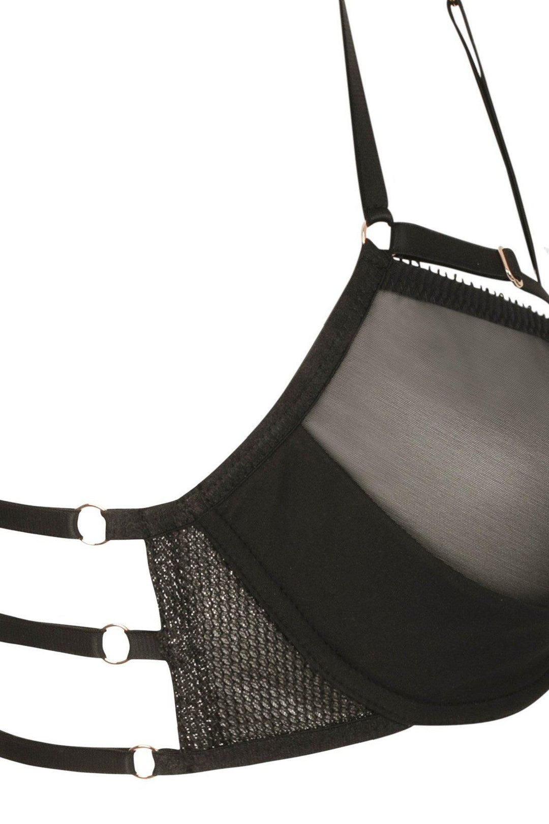 Impudique Josephine Mesh Fetish Bra in Black Mesh