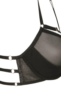 Impudique Josephine Mesh Fetish Bra in Black Mesh