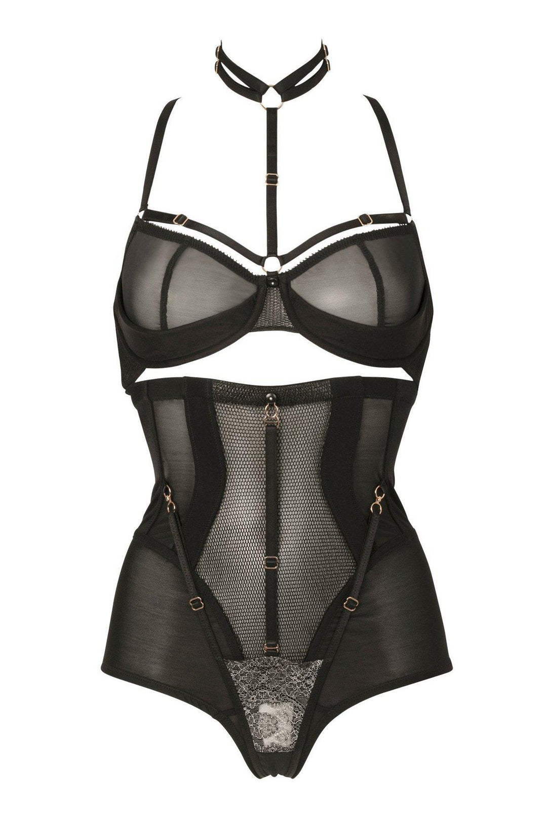 Impudique Josephine Mesh Fetish Bra in Black Mesh from SexyShoes.com