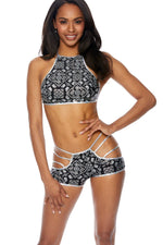 Strappy Two Piece Paisley Bandana with Large Cut Out Set