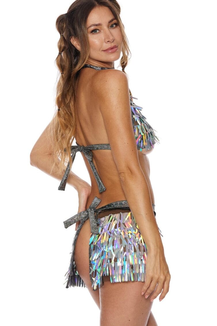 Halter Tie Back with Fringe Top-Sexy Tops-SEXYSHOES.COM