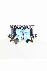 Daisy Corsets Kitten Collection Checker Print Choker in Blue  from SexyShoes.com