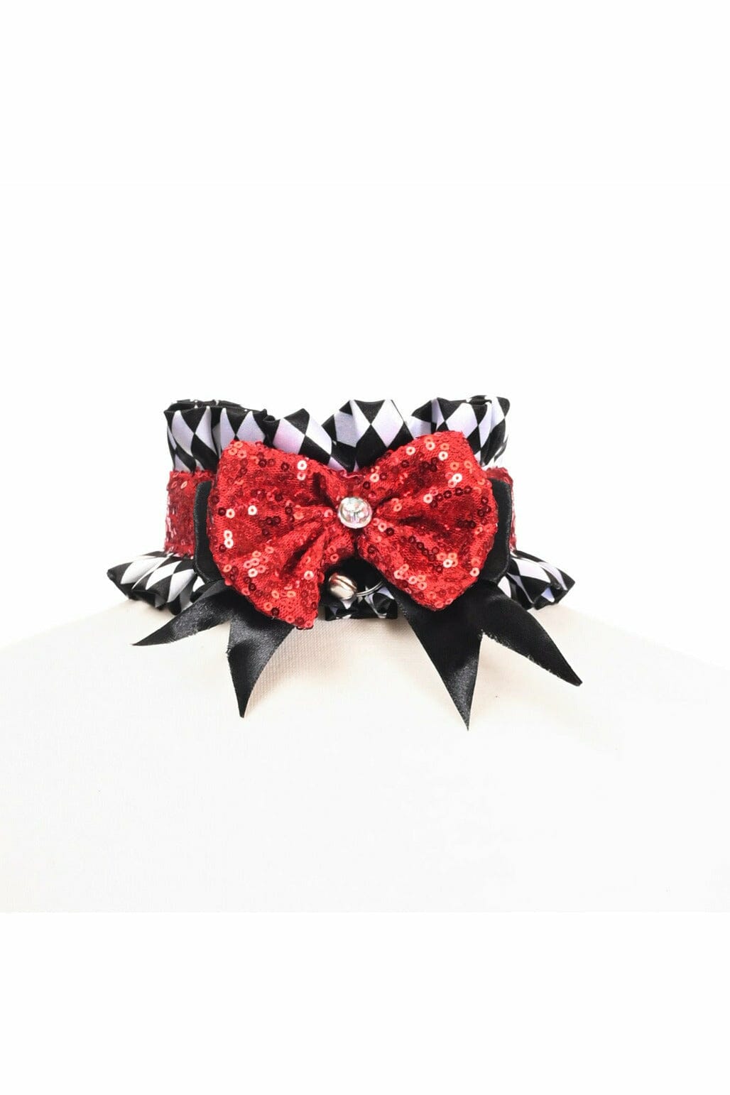 Daisy Corsets Kitten Collection Diamond Print Choker in Red  from SexyShoes.com