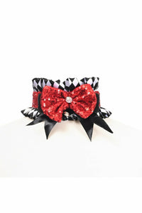 Daisy Corsets Kitten Collection Diamond Print Choker in Red  from SexyShoes.com