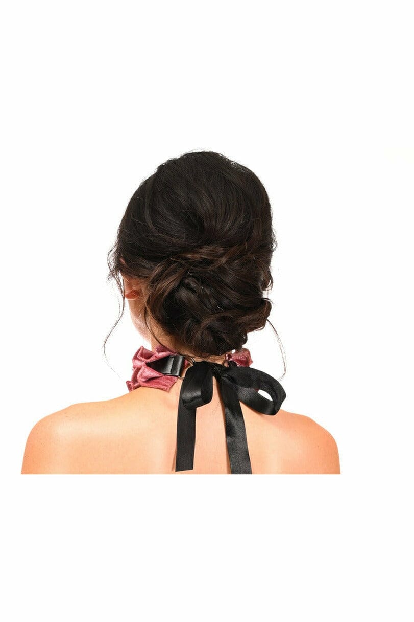 Daisy Corsets Kitten Collection Dusty Rose Velvet Choker in Pink 