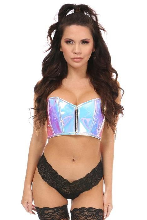 Plus Size Short Bustier-Overbust Corsets-Daisy Corsets-Hologram-SEXYSHOES.COM