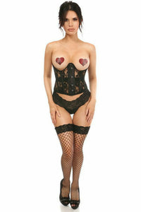 Daisy Corsets Lavish Sheer Black Lace Open Bust Underwire Short Underbust Corset in Black 