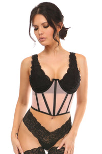 Daisy Corsets Mesh Open Cup Waist Cincher in Pink 