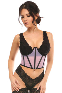 Daisy Corsets Mesh Open Cup Waist Cincher in Purple 