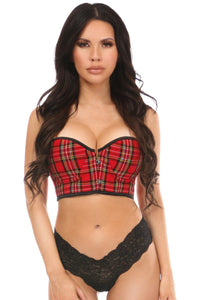 Daisy Corsets Plaid Short Bustier in Red  from SexyShoes.com