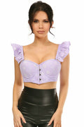 Lavish Lavender Eyelet Underwire Bustier Top w/Removable Ruffle Sleeves