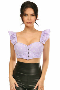 Daisy Corsets Lavish Lavender Eyelet Underwire Bustier Top w/Removable Ruffle Sleeves in Purple  from SexyShoes.com