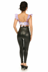 Daisy Corsets Lavish Lavender Eyelet Underwire Bustier Top w/Removable Ruffle Sleeves in Purple 