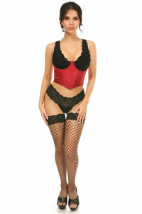 Daisy Corsets Lavish Wine Brocade Open Cup Waist Cincher in Red 