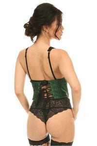 Daisy Corsets Lavish Dark Green Brocade Open Cup Waist Cincher in Green 