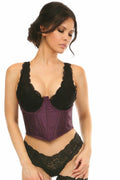 Lavish Plum Brocade Open Cup Waist Cincher