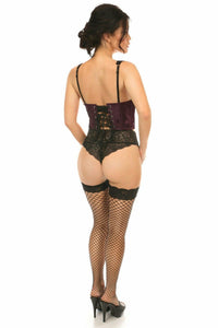 Daisy Corsets Lavish Plum Brocade Open Cup Waist Cincher in Burgundy 