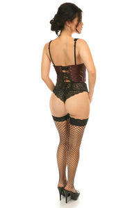 Daisy Corsets Lavish Dark Brown Brocade Open Cup Waist Cincher in Brown 