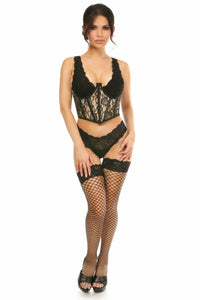 Daisy Corsets Lavish Tan w/Black Lace Overlay Open Cup Waist Cincher in Nude 