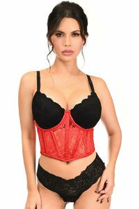 Daisy Corsets Lavish Red Sheer Lace Underwire Waist Cincher Corset in Red  from SexyShoes.com